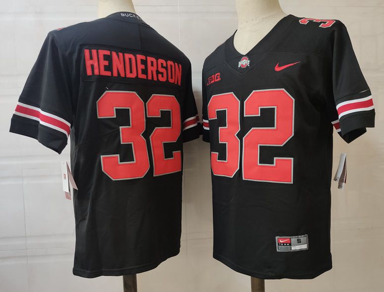 Men Ohio State Buckeyes #32 Henderson Black Nike 2025 NCAA Jersey->ncaa teams->NCAA Jersey